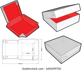 Folding Box (Internal measurement 15 x 15+ 5 cm) and Die-cut Pattern. The .eps file is full scale and fully functional. Prepared for real cardboard production.