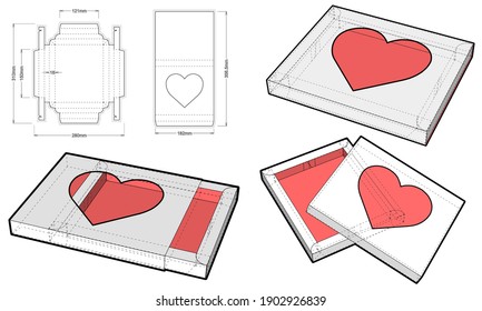 Folding Box (Internal measurement 15x12x1.5 cm) and Die-cut Pattern. EPS file is fully scalable. Prepared for real cardboard production.