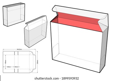 Folding Box (Internal measurement 15x12x4 cm) and Die-cut Pattern. EPS file is fully scalable. Prepared for real cardboard production.