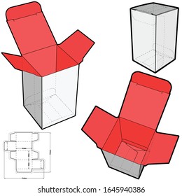 Folding Box (Internal measurement 4 x 4+ 7 cm) and Die-cut Pattern. The .eps file is full scale and fully functional. Prepared for real cardboard production.