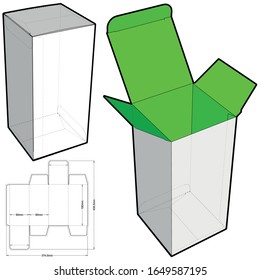 Folding Box (Internal measurement 9 x 9+ 19 cm) and Die-cut Pattern. The .eps file is full scale and fully functional. Prepared for real cardboard production.