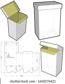 Folding Box Self Asembly (Internal measurement 15 x 10.2 + 22.5 cm) and Die-cut Pattern. The .eps file is full scale and fully functional. Prepared for real cardboard production.