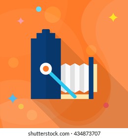 Folding Camera icon , Vector flat long shadow design.