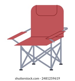 Folding camping seat vector cartoon illustration isolated on a white background.