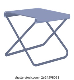 Folding camping stool isolated on white background, tourist equipment for outdoor recreation and hiking
