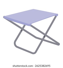 Folding camping stool isolated. Portable tourist seat