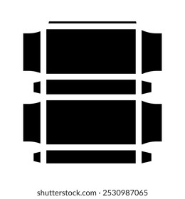 folding carton cardboard packaging glyph icon vector. folding carton cardboard packaging sign. isolated symbol illustration