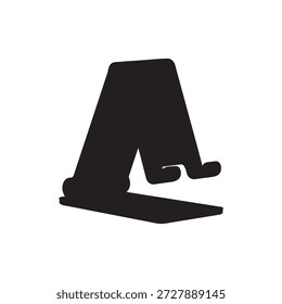 Ilustración vectorial plegable del icono del soporte del teléfono celular en el fondo blanco