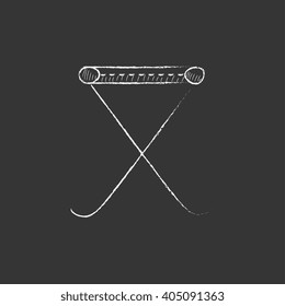 Folding chair. Drawn in chalk icon.