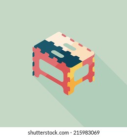 folding chair flat icon with long shadow,eps10