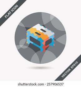 folding chair flat icon with long shadow,eps10