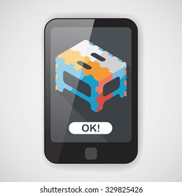 folding chair flat icon with long shadow,eps10