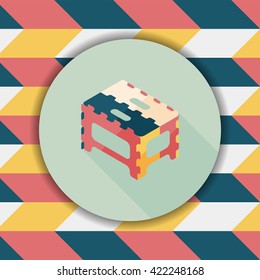 folding chair flat icon with long shadow,eps10