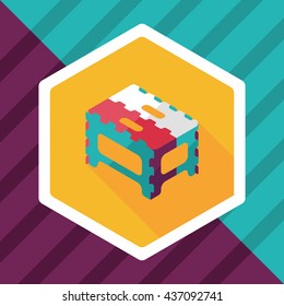 folding chair flat icon with long shadow,eps10