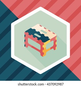 folding chair flat icon with long shadow,eps10