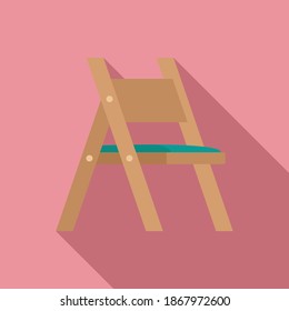 Folding chair icon. Flat illustration of folding chair vector icon for web design