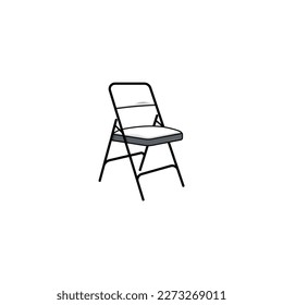 Folding chair icon isolated vector graphics