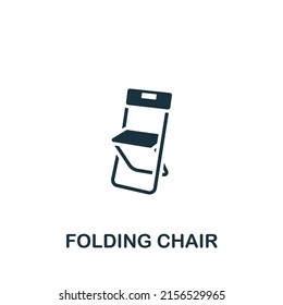 Folding Chair icon. Monochrome simple Fishing icon for templates, web design and infographics