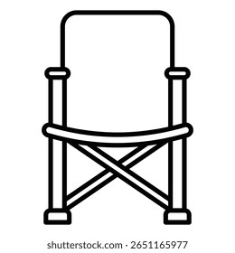 ícone cadeira dobrável Contorno isolado logotipo marca