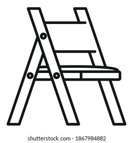 Folding chair icon. Outline folding chair vector icon for web design isolated on white background