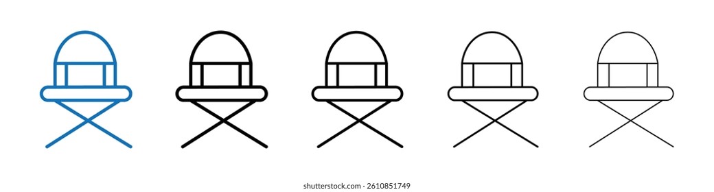 folding chair icon Outline vector logo for web ui