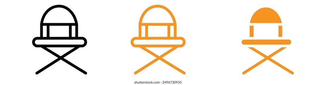 Folding Chair Icon Set Portable Seating Illustrations for Outdoor and Event Projects