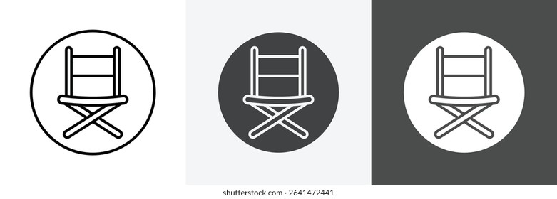 folding chair icon set vector art
