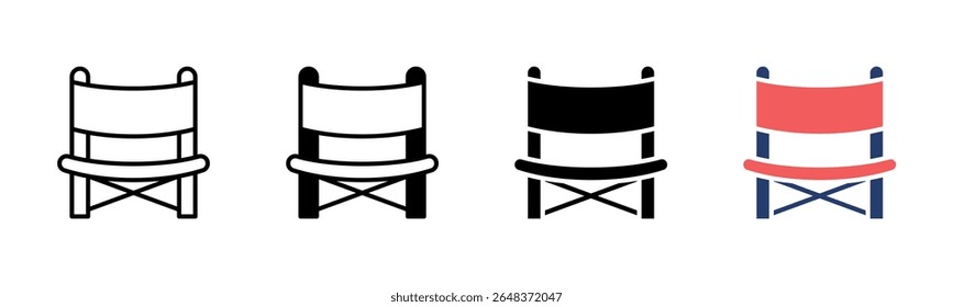 Folding Chair icon sheet multiple style collection