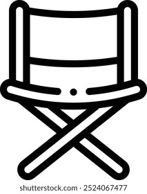 folding chair icon. Thin Linear Style Design Isolated On White Background