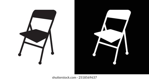 folding chair icon Vector flat thin line illustration