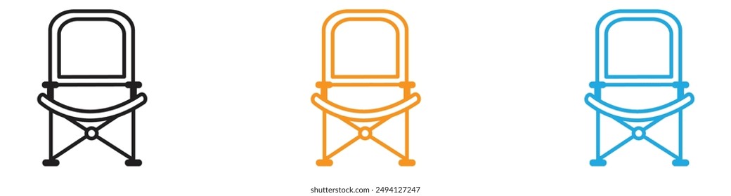 folding chair icon vector logo set collection for web app ui