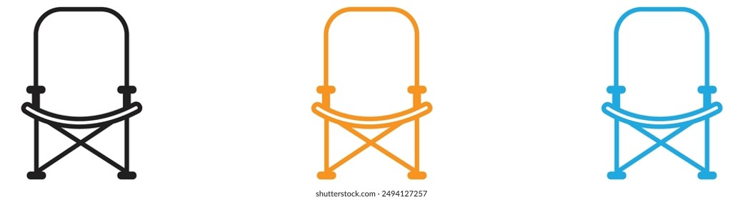 colección plegable del sistema del logotipo del Vector del icono de la silla para el App del Web ui