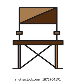 folding chair line and fill style icon vector illustration design