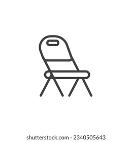 Folding chair line icon. linear style sign for mobile concept and web design. Folding camping chair outline vector icon. Symbol, logo illustration. Vector graphics