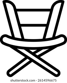 Folding Chair Line Vector Icon Design