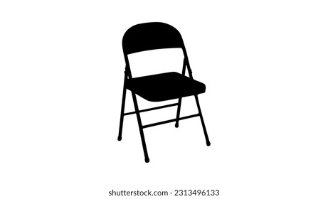 Folding Chair silhouette, high quality vector