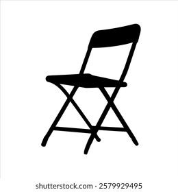 Folding chair silhouette vector icon sign symbol illustration design.