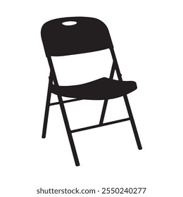 Folding Chair Silhouette Vector Illustration