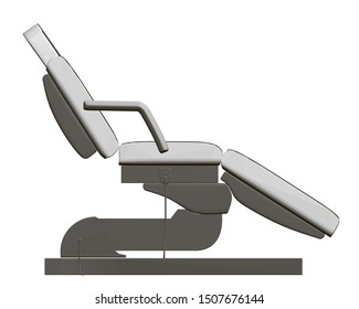 Folding Chair - Sofa. Side View. 3D. Vector Illustration.