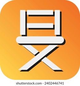 Folding Chair Vector Glyph Gradient Background Icon For Personal And Commercial Use.
