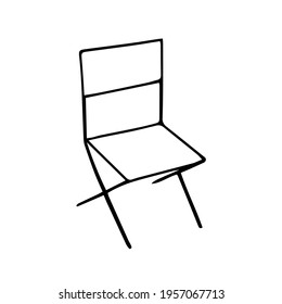 Folding chair vector hand drawn outline doodle icon.