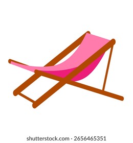 Folding chair vector icon. Chaise lounge illustration sign. Beach chair symbol or logo.