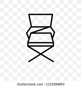 Folding chair vector icon isolated on transparent background, Folding chair logo concept