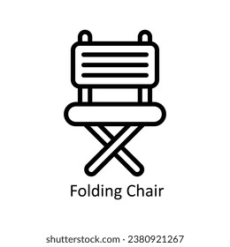 Folding Chair  vector  outline Design illustration. Symbol on White background EPS 10 File 