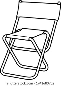 Silla plegable. Icono de contorno del vector.