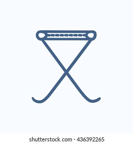 Folding chair vector sketch icon isolated on background. Hand drawn Folding chair icon. Folding chair sketch icon for infographic, website or app.