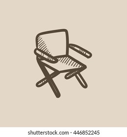 Folding chair vector sketch icon isolated on background. Hand drawn Folding chair icon. Folding chair sketch icon for infographic, website or app.