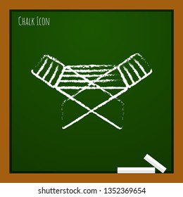 Folding clothes dryer illustration. Household vector icon