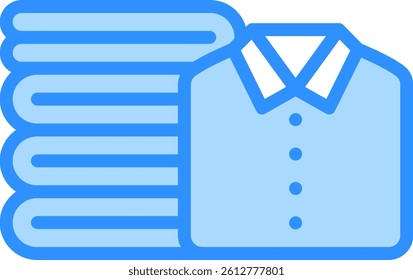 Folding Clothes Icon Blue Color Vector Illustration