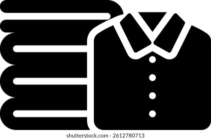 Folding Clothes Icon Glyph Vector Illustration